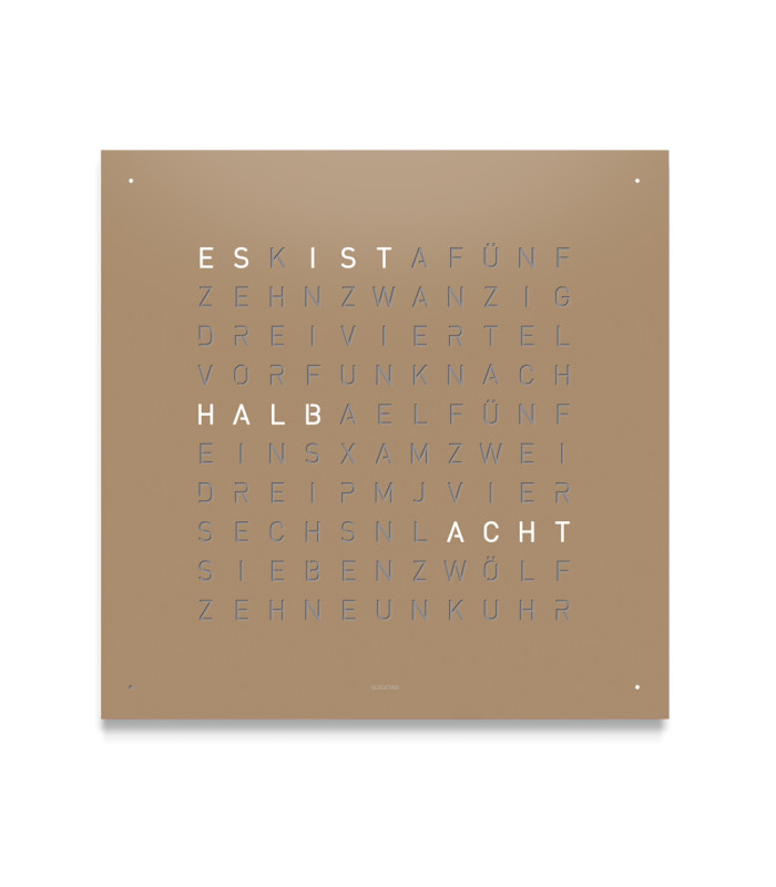 b2b_classic_frontal_hazelnut_de Qlocktwo Earth 45 Monochrome Hazelnut – Bild 1