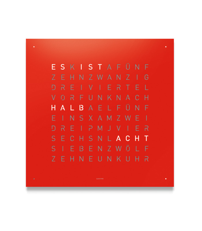 b2b_classic_frontal_red_pepper_de Qlocktwo Earth 45 Steel Red Pepper – Bild 1