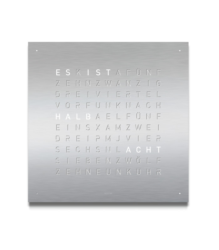 b2b_classic_frontal_stainless_steel_de Qlocktwo Earth 45 Stainless Steel – Bild 1