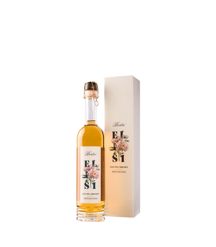 Grappa ELISI 0 Leuchtendes Bernstein. Herrliches Bouquet mit feinen Aromen von Aprikosen