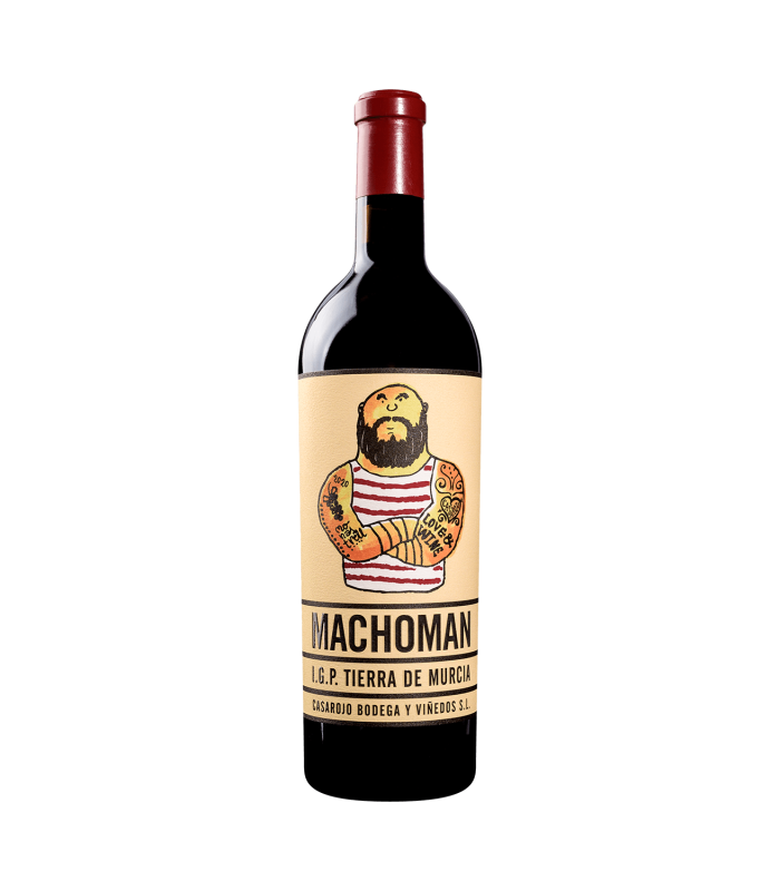 Macho Man Monastrell 2020 Magnum Granatrote Farbe mit purpurfarbenen Reflexen und intensiver Nase. Aromen von reifen Waldbeeren