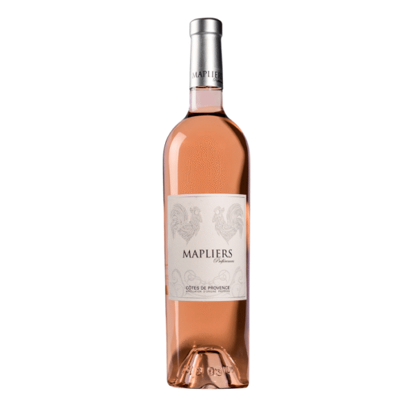 Zärtliches Rosa mit korallfarbenen Reflexen. In der Nase Aromen von Pfirisch und Cassis. Am Gaumen zeigt sich der Mapliers Rosé Préférences frisch